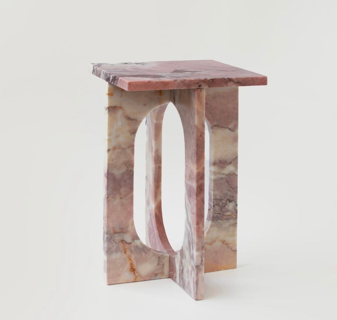 Pink Marble Contemporary Side / End Table
