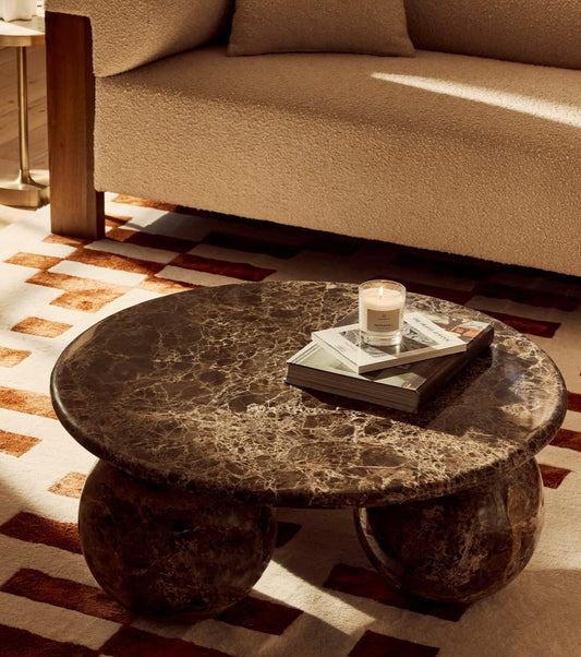 Oxley Coffee Table, Dark Emperador Marble