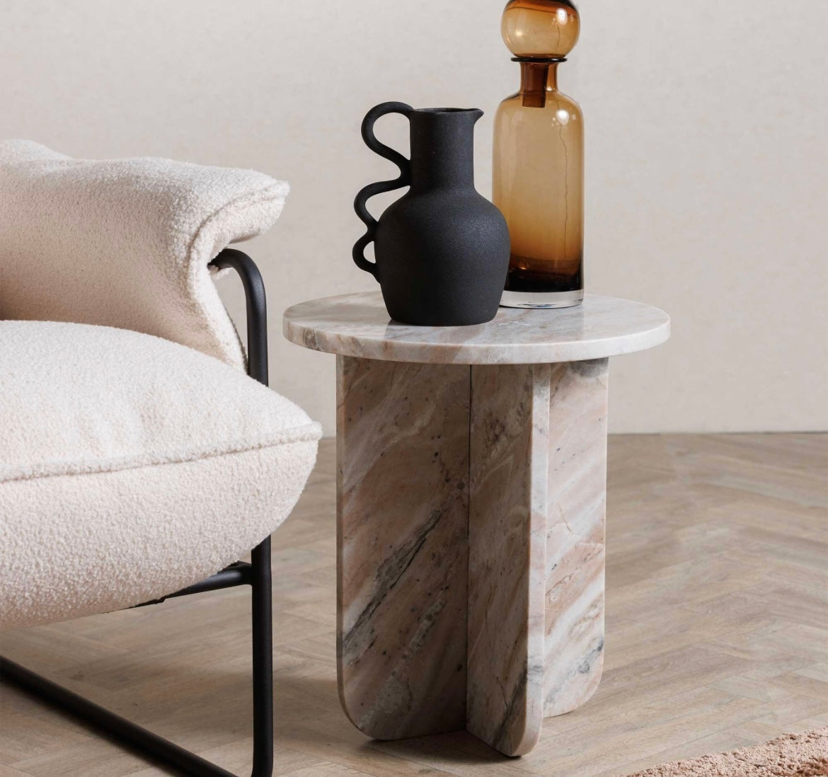 Round Top Marble Side / End Table