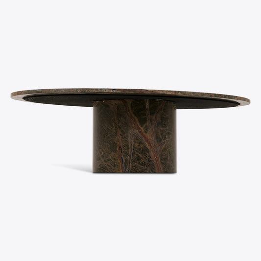 Forest Round Brown Veined Marble Coffee Table