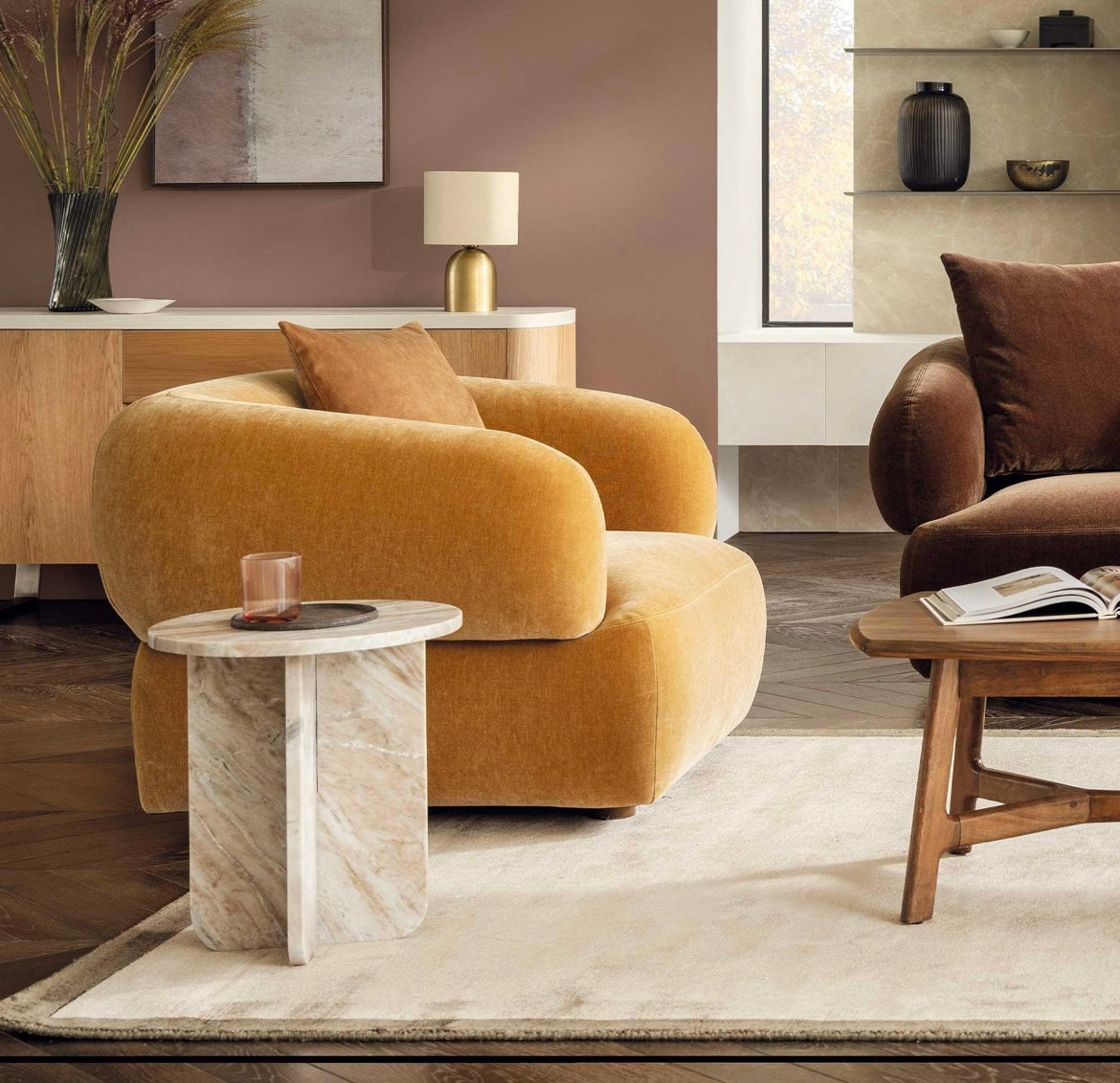 Round Top Marble Side / End Table