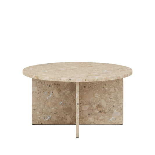 Wedge Round Sand Marble Coffee Table