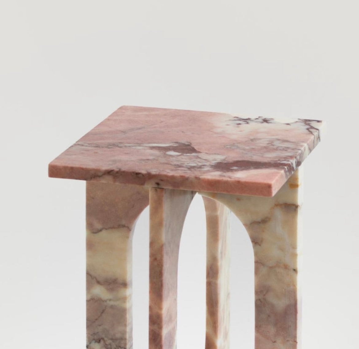 Pink Marble Contemporary Side / End Table