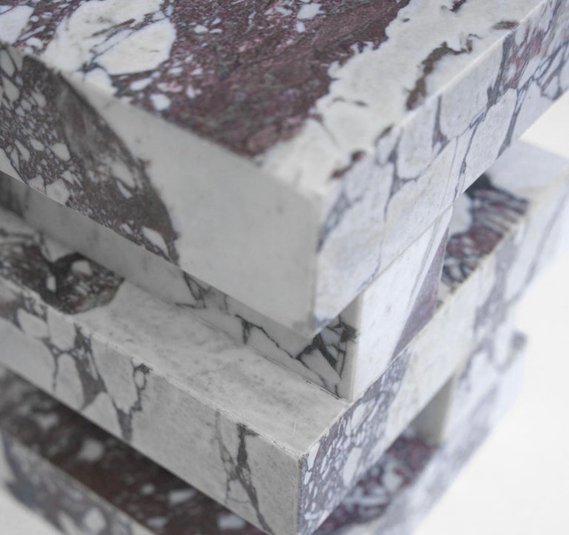 Calacatta Viola Marble Cubed Side / End Bedside Table
