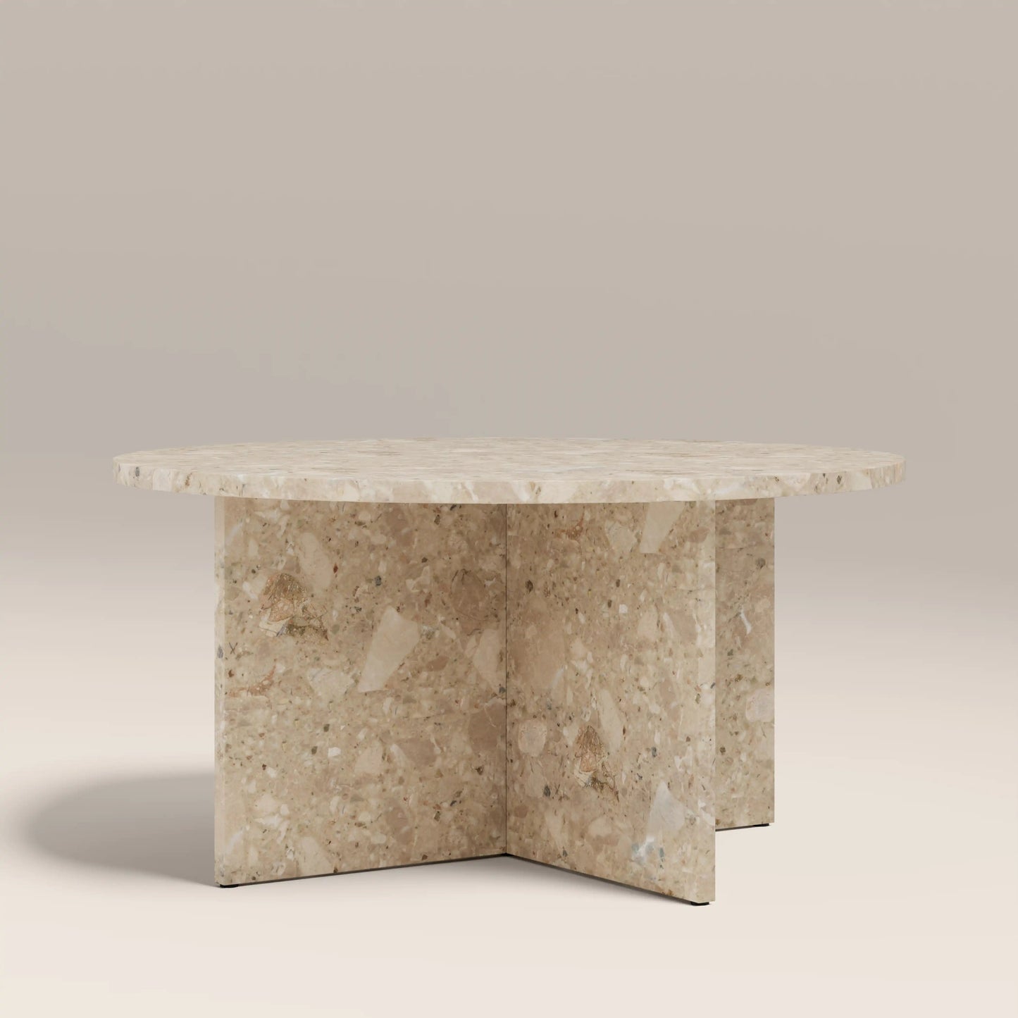Wedge Round Sand Marble Coffee Table