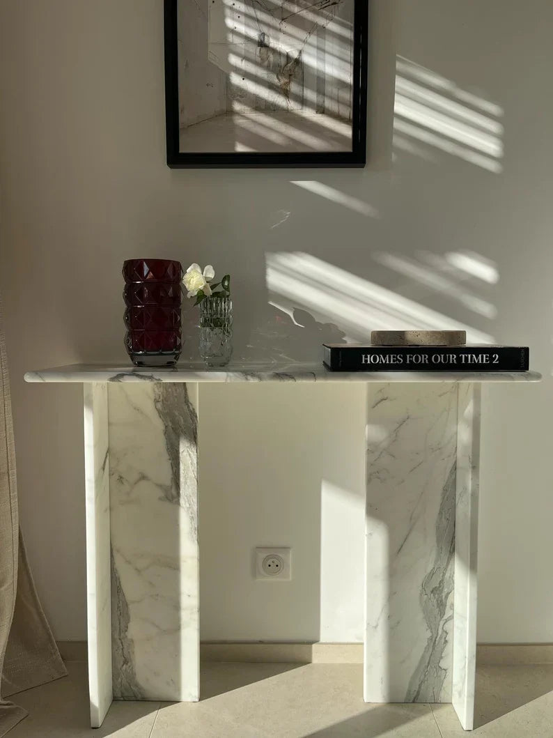Calacatta White Marble Console Table