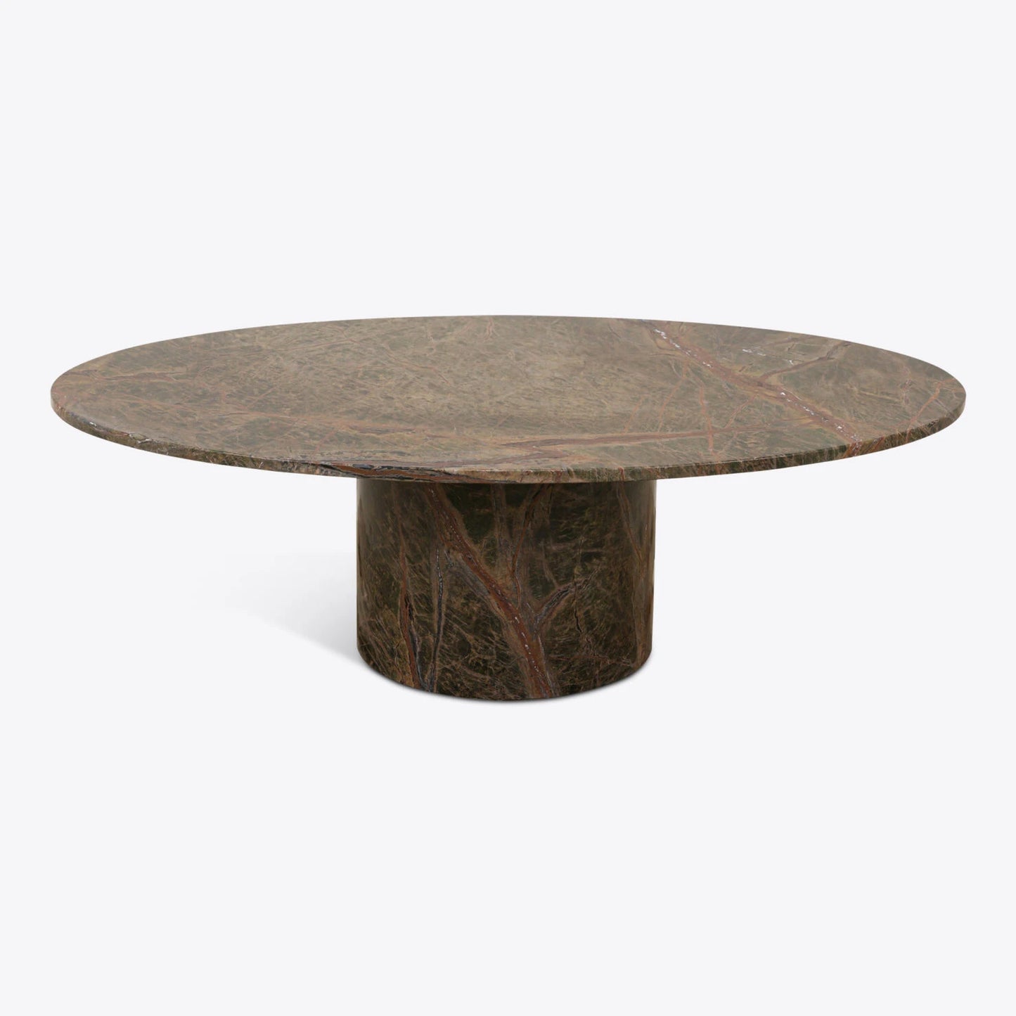 Forest Round Brown Veined Marble Coffee Table