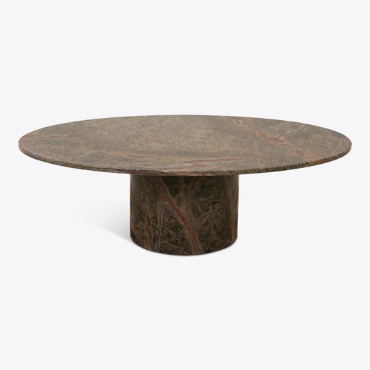 Forest Round Brown Veined Marble Coffee Table