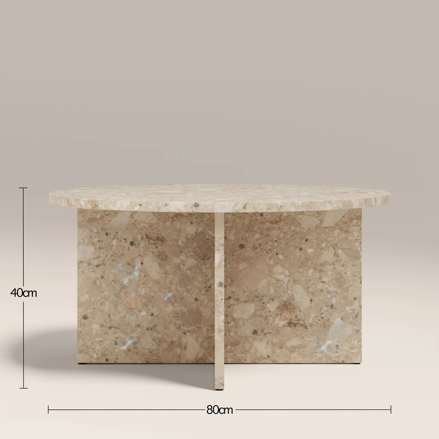 Wedge Round Sand Marble Coffee Table
