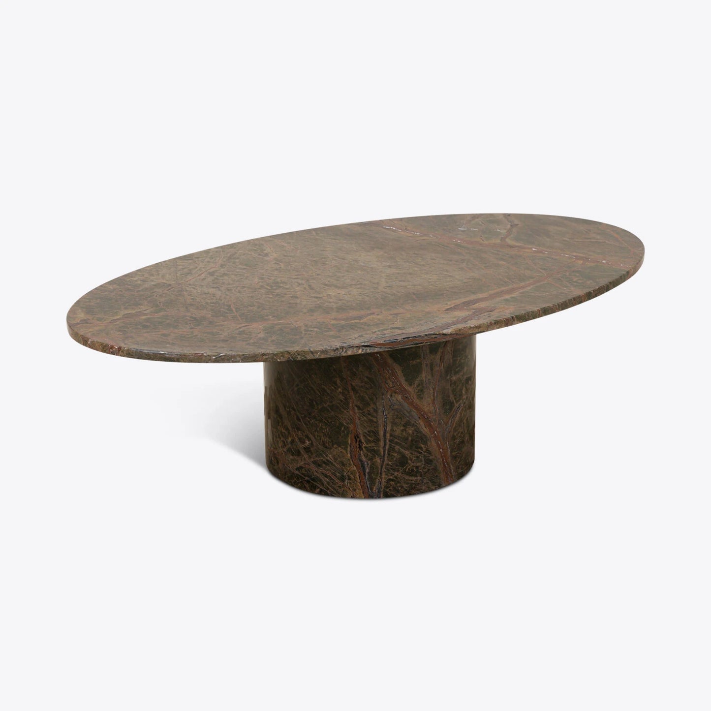 Forest Round Brown Veined Marble Coffee Table