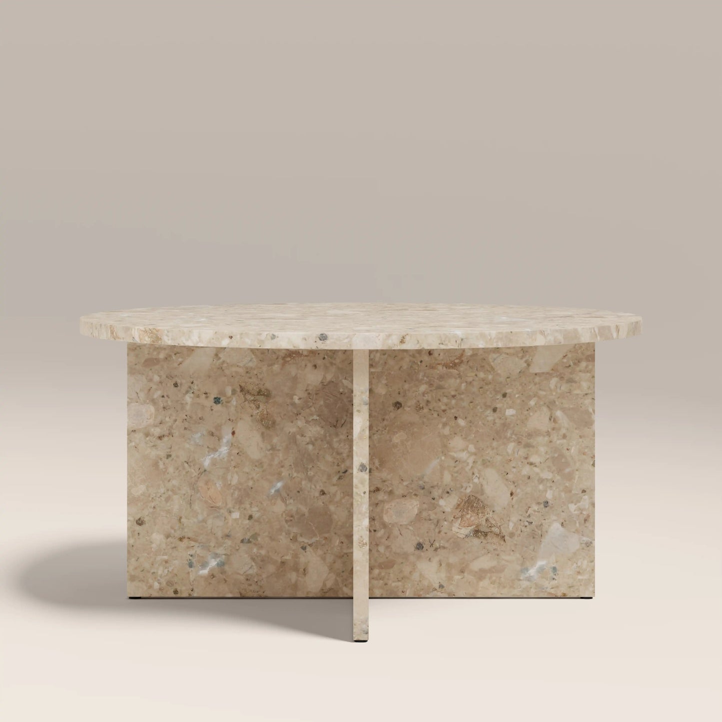 Wedge Round Sand Marble Coffee Table