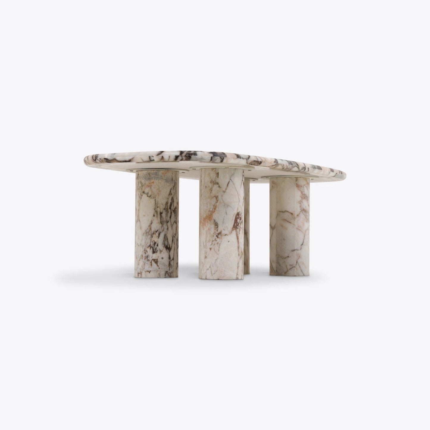 Oval Elephant White Marble Coffee Table