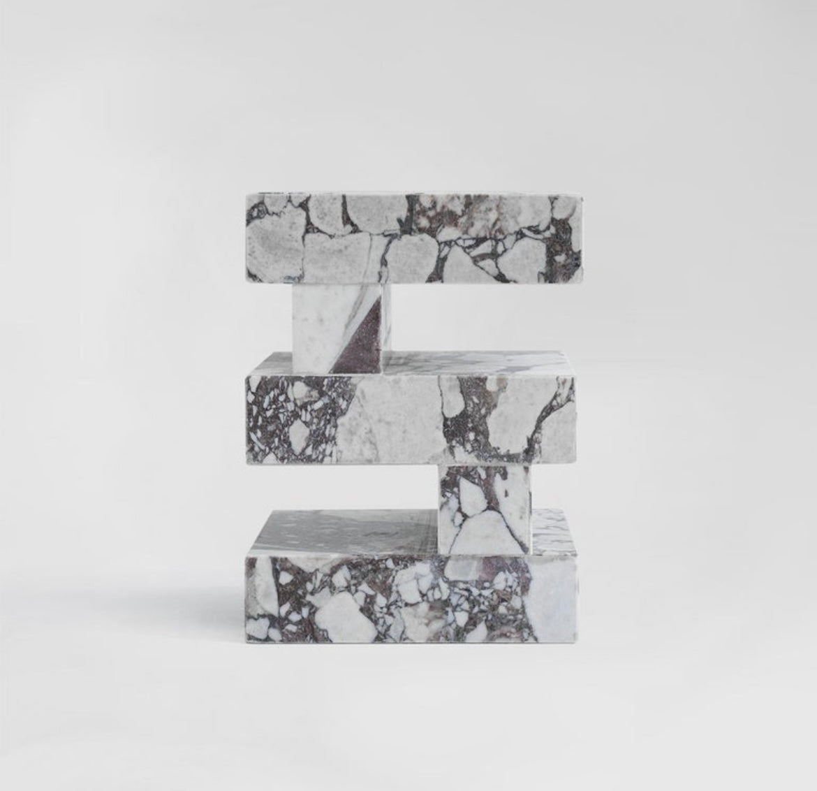 Calacatta Viola Marble Cubed Side / End Bedside Table