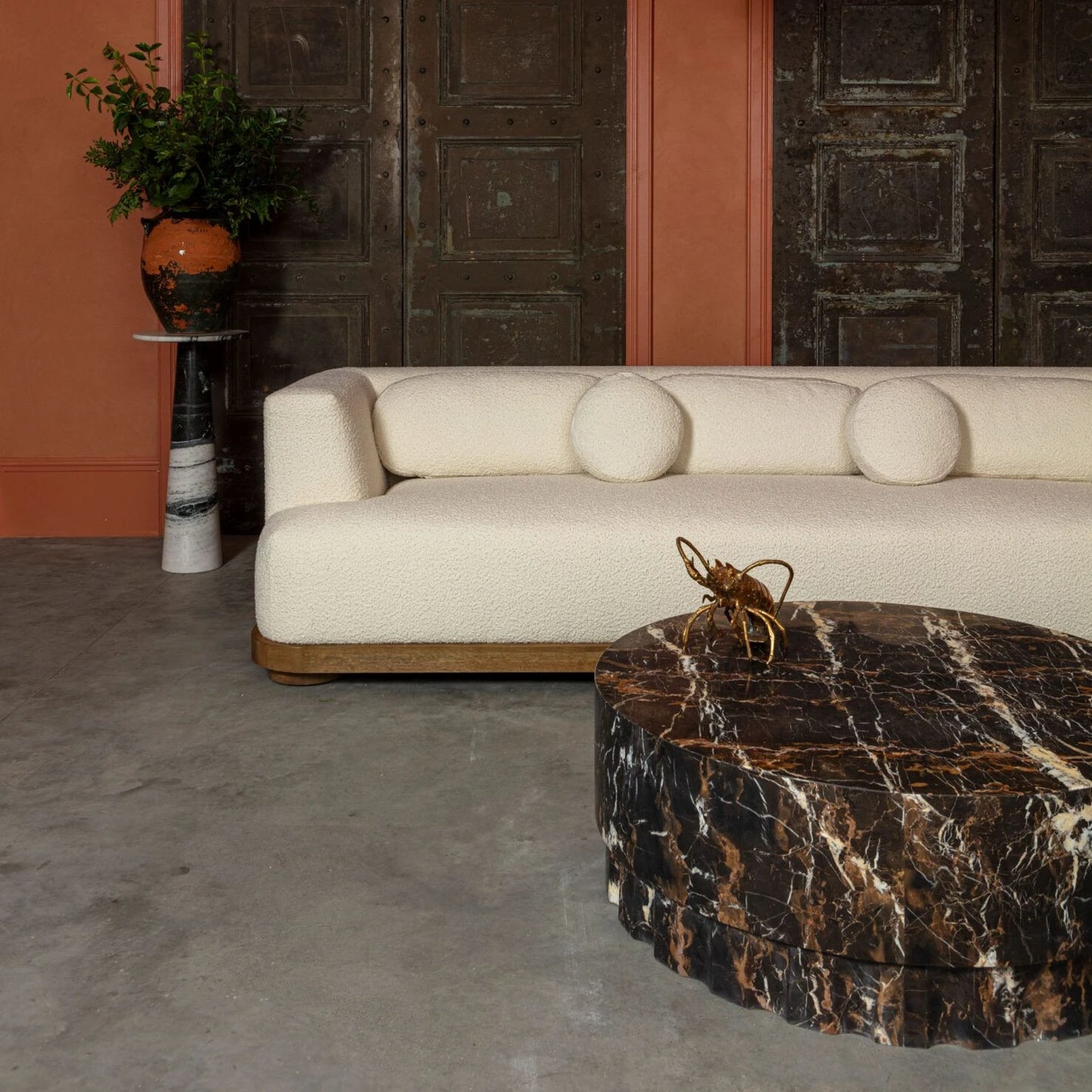Round Black Marble Coffee Table