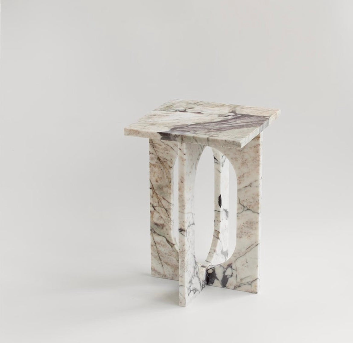 Calacatta Viola Marble Contemporary Side \ End Table