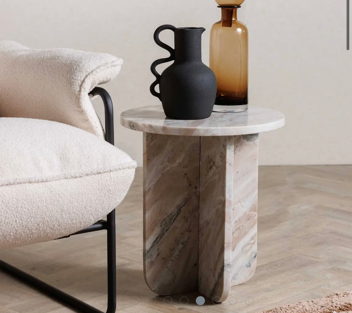 Round Top Marble Side / End Table
