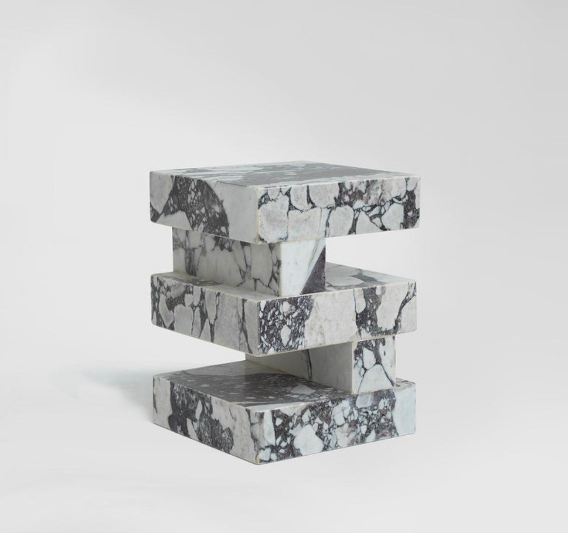 Calacatta Viola Marble Cubed Side / End Bedside Table