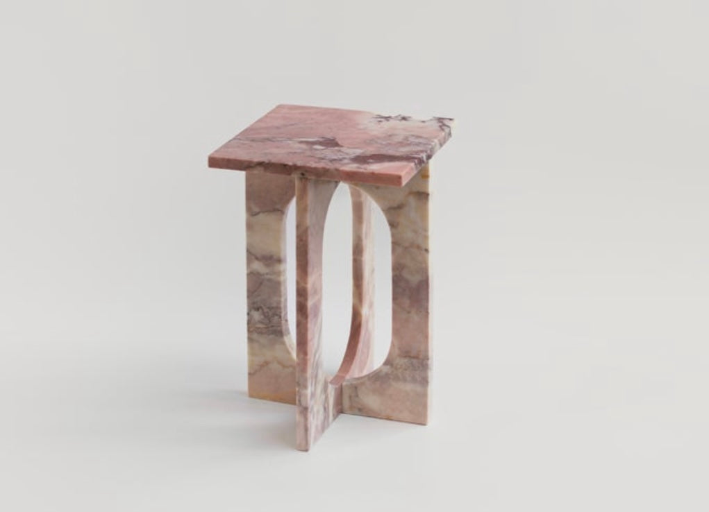 Pink Marble Contemporary Side / End Table