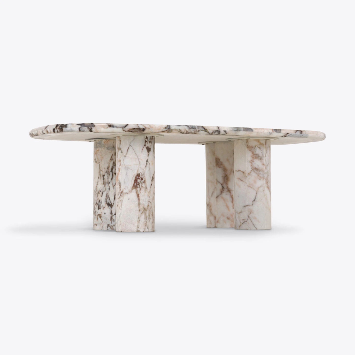 Oval Elephant White Marble Coffee Table