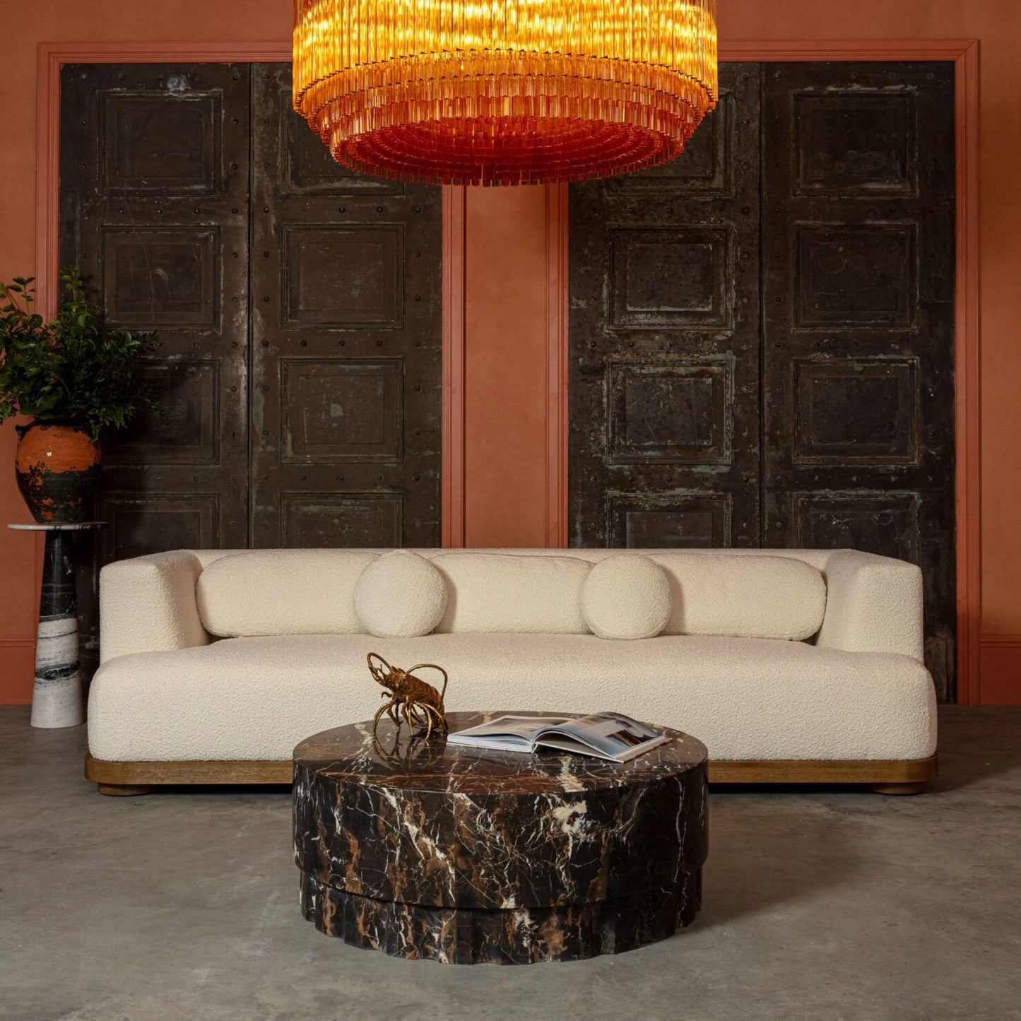 Round Black Marble Coffee Table