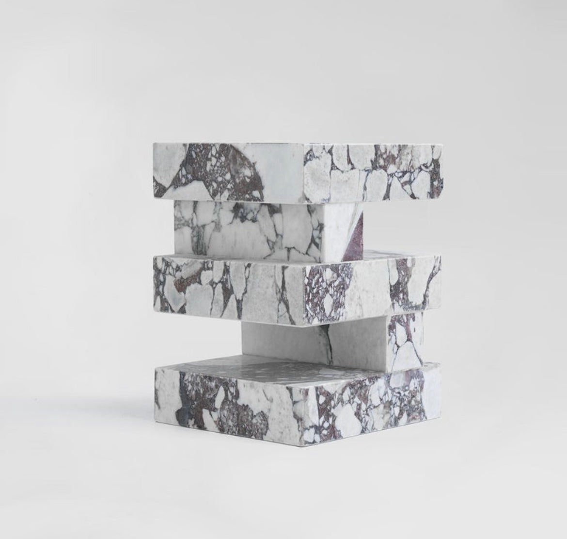 Calacatta Viola Marble Cubed Side / End Bedside Table