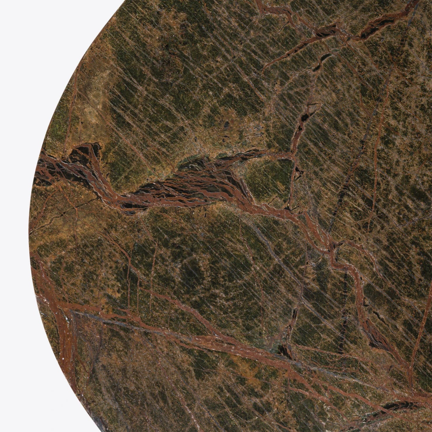 Forest Round Brown Veined Marble Coffee Table