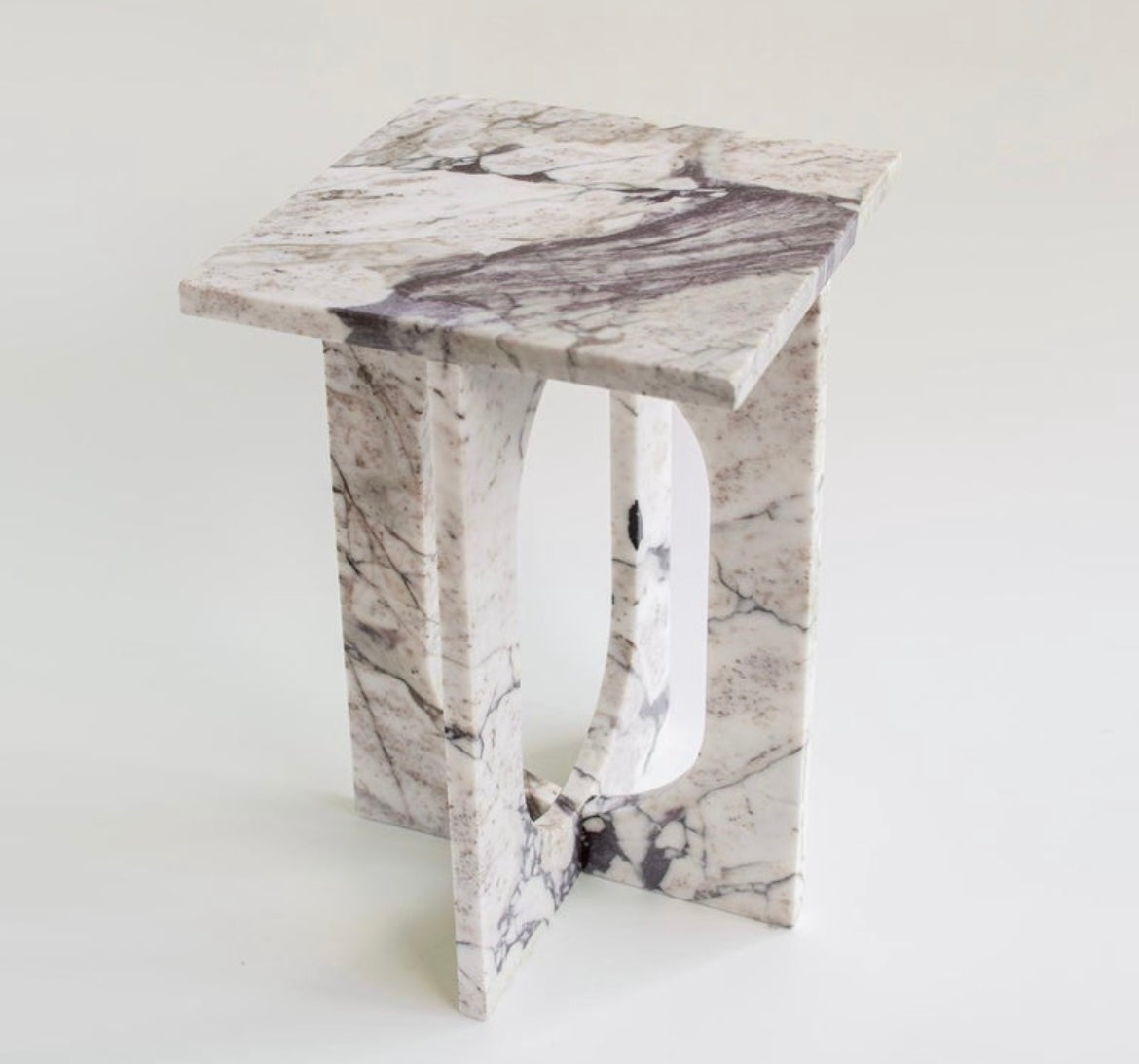 Calacatta Viola Marble Contemporary Side \ End Table
